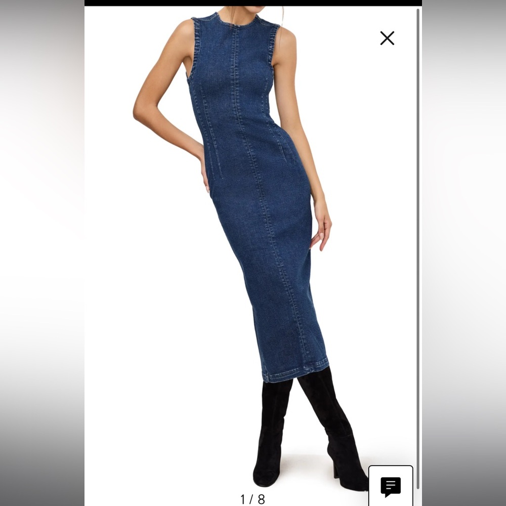 Good American Denim Midi Dress
